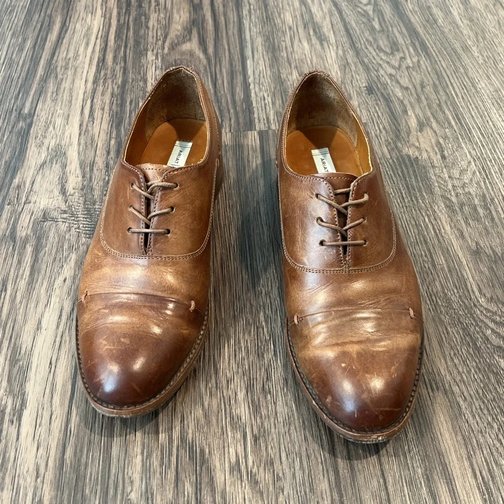 Ariat Two 24 Austen Oxford Lace-Up Brown Smooth Leather Womens Shoes Size 8.5 B
